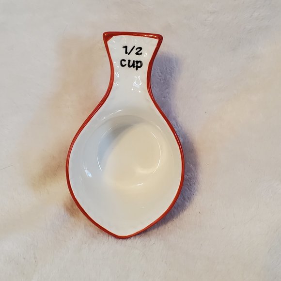 Graces Pantry Red Polka Dot Ceramic Measuring Cups - Picture 4 of 9